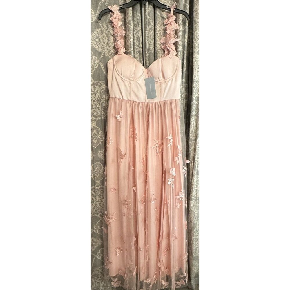 Antonio Melani Mely Satin Embroidered Tulle Dress 3D Butterflies Size 12 - Picture 11 of 14